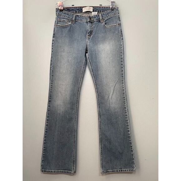 Signature Levi Strauss Juniors Size 11 Denim Low Slim Bootcut Blue Jeans Western - Picture 1 of 8